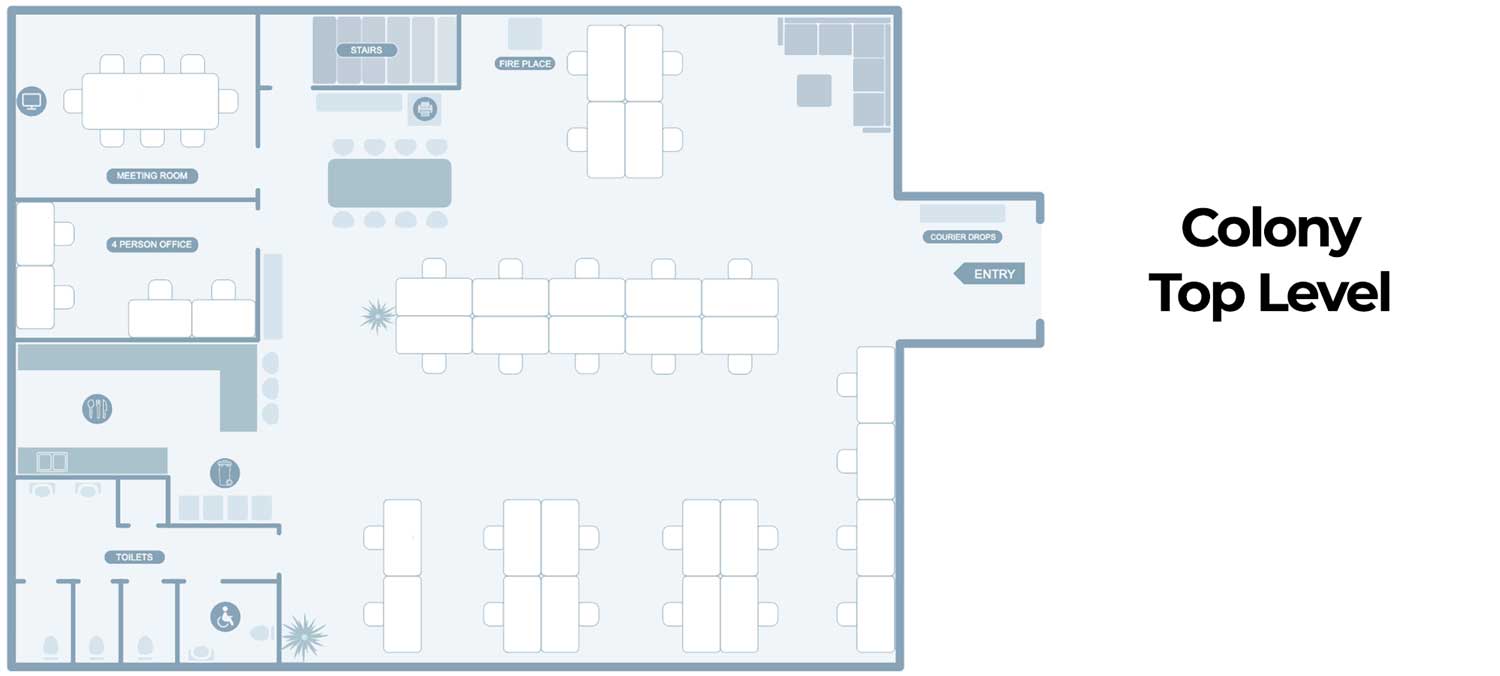 Colony shared space - Top level layout map